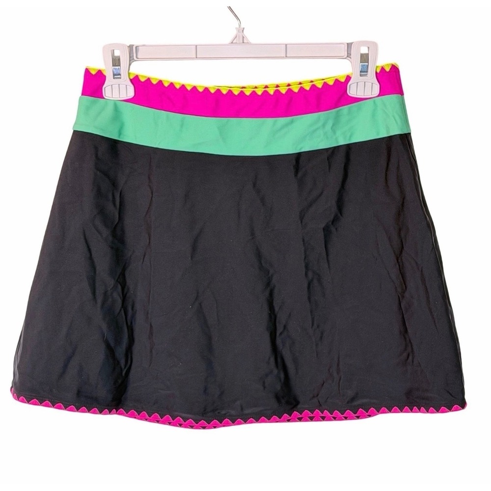 NWT Popvil Neon 3pc Bikini Set High Waist Tummy Control Skirt Black Pink Various - Picture 7 of 8